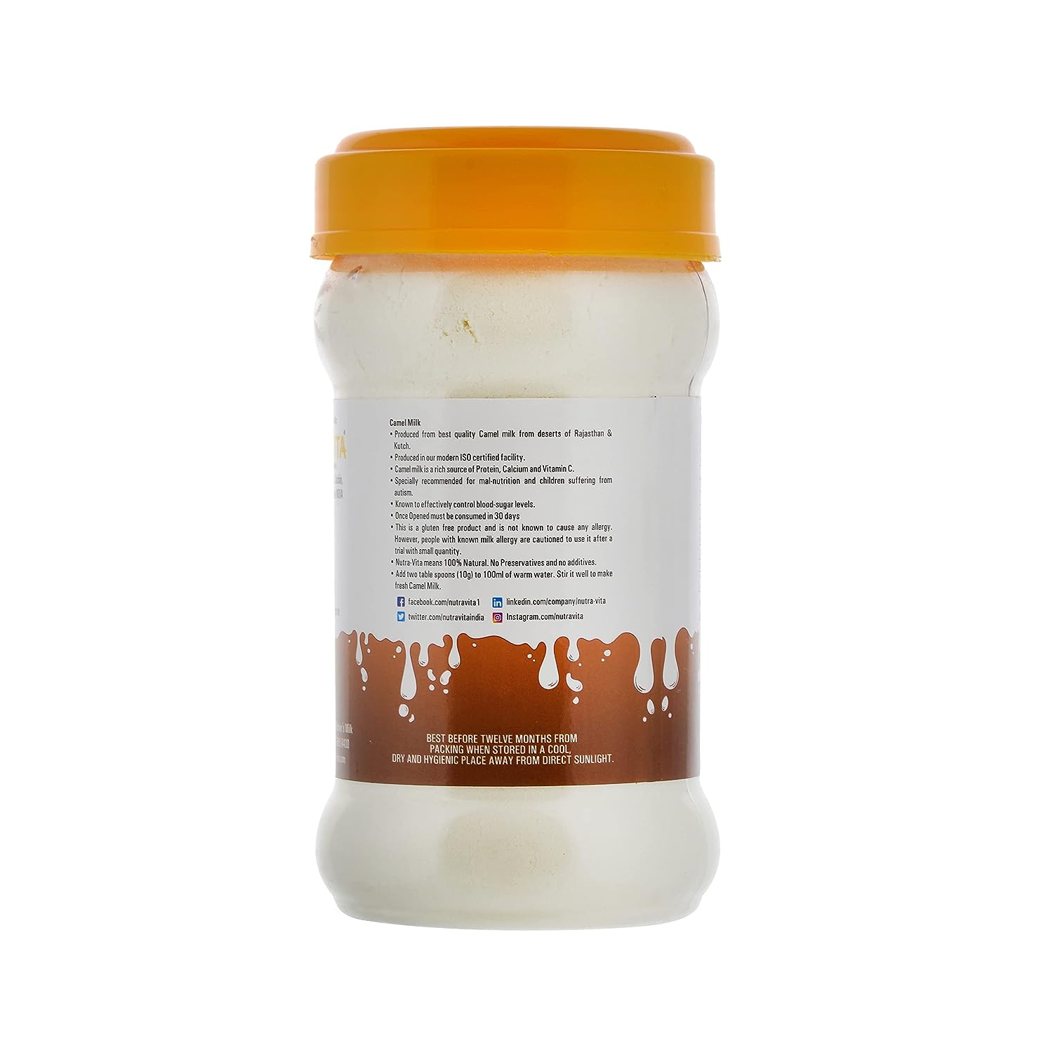 Nutra Vita Camel Milk Powder 200 G (Freeze Dried,Gluten Free, No Additives, No Preservatives) - Image 3